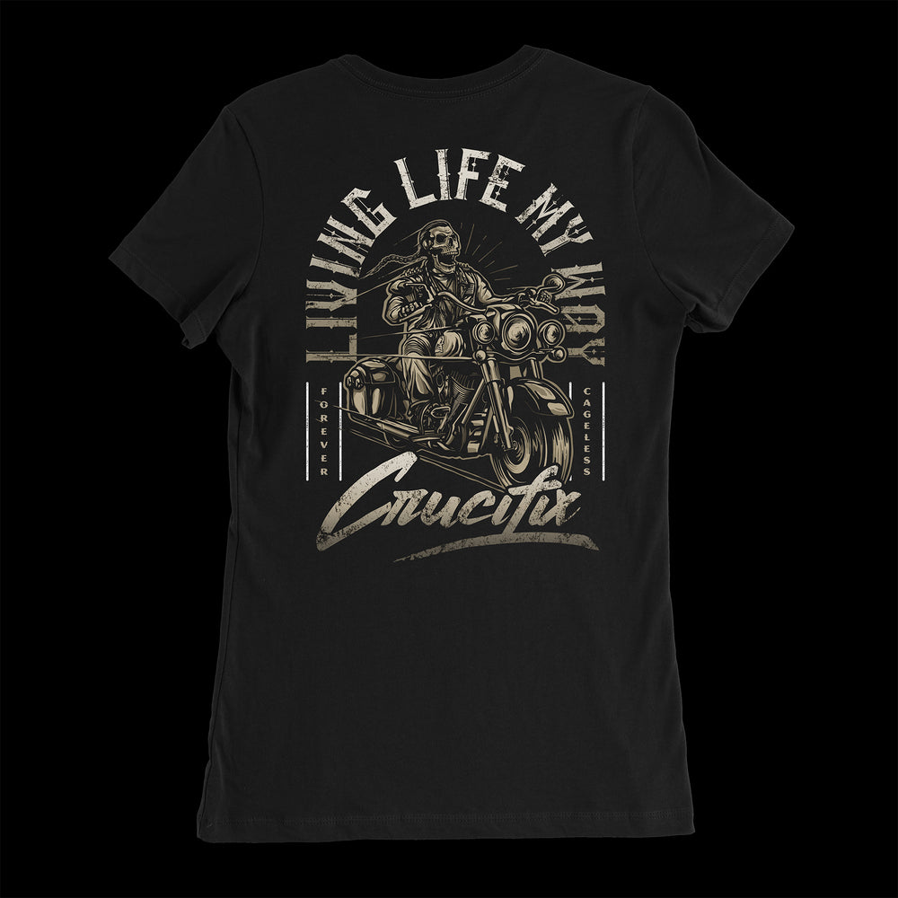 
                      
                        Livin Life Angel Tee by CRUCIFIX
                      
                    