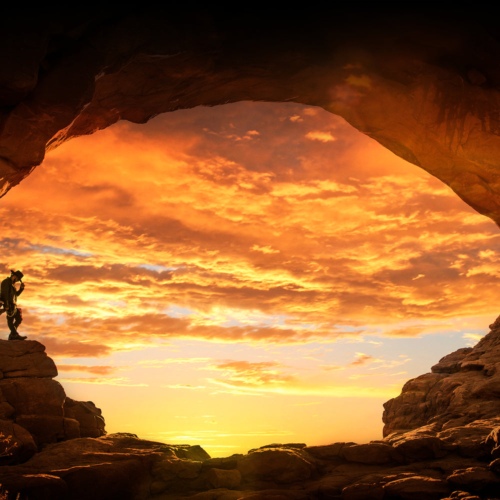 Singer Crucifix at Sunset in Arches National Park Utah