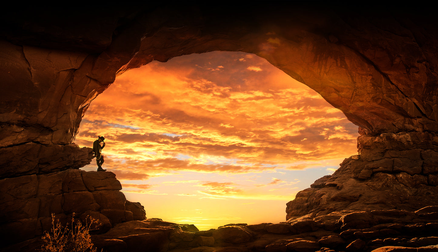 Singer Crucifix at Sunset in Arches National Park Utah