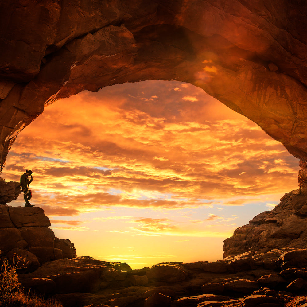 Singer Crucifix at Sunset in Arches National Park Utah. SaintCruce