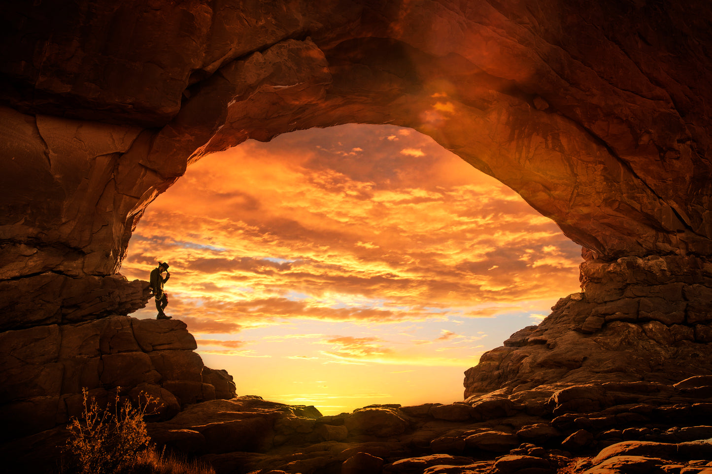 Singer Crucifix at Sunset in Arches National Park Utah. SaintCruce