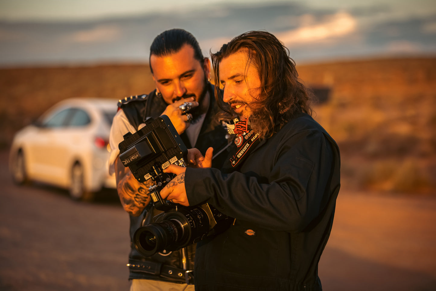 Singer Crucifix and Cinematographer Jeremy Pape behind the scenes of the My Way music video. SaintCruce